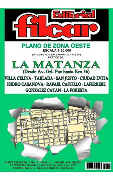 Planos Filcar Caba - La Matanza - Alrededores De Bs.as. 1 Planos Filcar Caba - La Matanza - Alrededores De Bs.as. 1