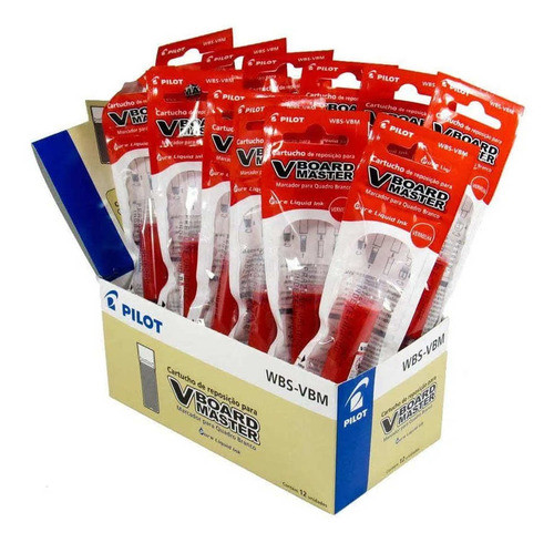 Refil Wbs Pincel Quadro Board Master Vermelho Pilot C/12 Un 0