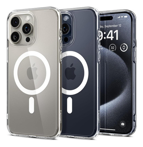 Funda Protectora iPhone 15 Pro Transparente Magsafe Blanco 0