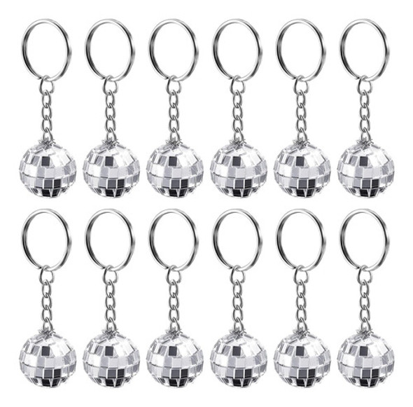 Llaveros De Espejo Disco Mini En Plata Para Fiestas 0