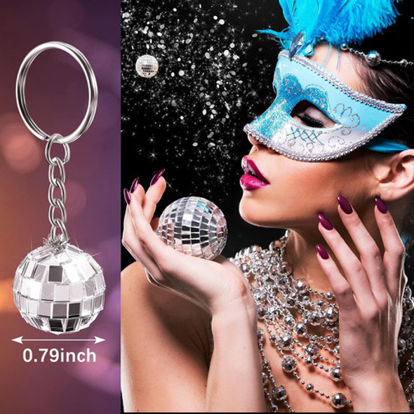 Llaveros De Espejo Disco Mini En Plata Para Fiestas 1