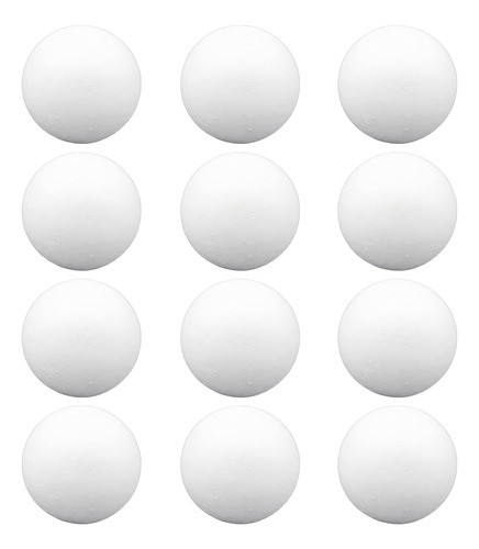 Bolas De Espuma Redondas Blancas De 7,62 Cm, 12 Unidades 0