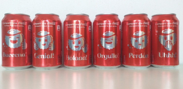Coca Cola Lote De 6 Latas Diferentes Serie Emoticones (186) 0