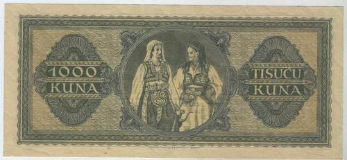 Billete Croacia Segunda Guerra Mundial 1000 Kuna Excelente!! 1