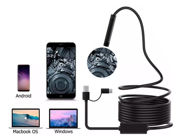 Cámara Boroscopio Endoscopio 3 En 1 Usb Android Tipo C Pc 1