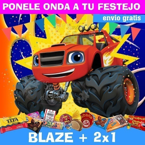 Kit Imprimible Blaze And The Monster Machine Editable + 2x1 1