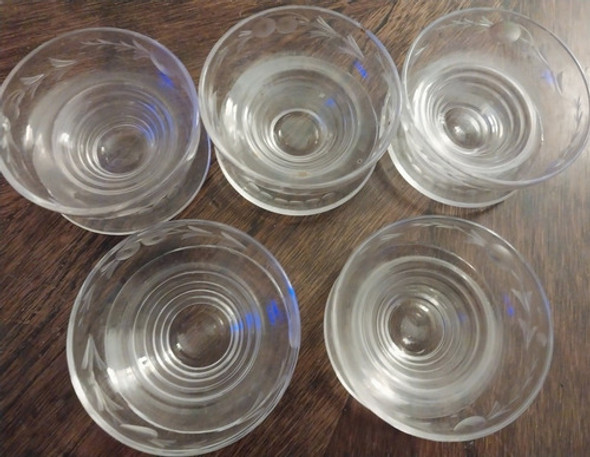 7 Compoteras Antiguas De Cristal Con Plato Adosado 0