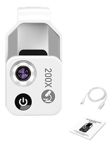 Microscópio Portátil Universal 200x Para Celular Com Luzes L 0