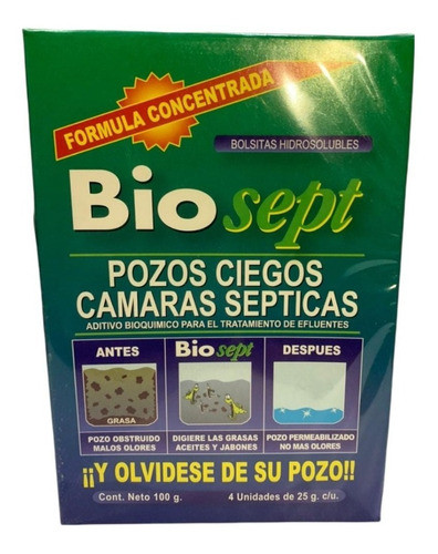 Bactericida Biosept Para Tratamiento De Pozo Ciego Negro X 3 0