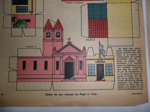 Pueblo Suburbano Para Recortar Y Armar Billiken 1958 1