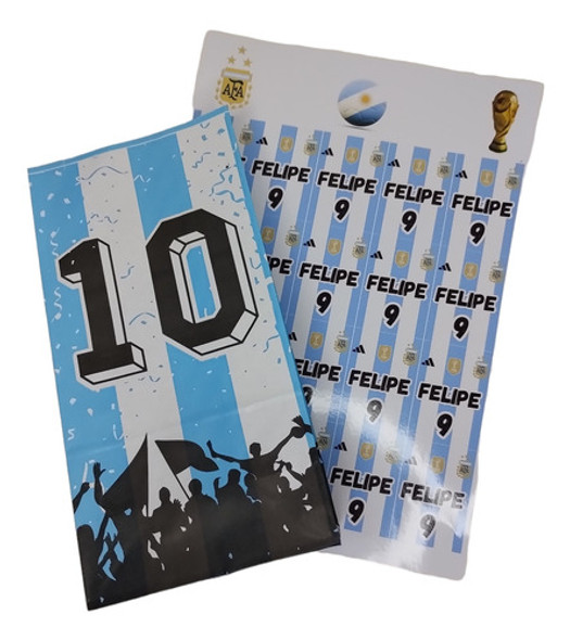 Bolsita Candy Argentina Messi X10 + Stickers Personalizados 0 Bolsita Candy Argentina Messi X10 + Stickers Personalizados 0