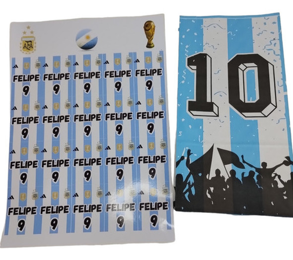 Bolsita Candy Argentina Messi X10 + Stickers Personalizados 1 Bolsita Candy Argentina Messi X10 + Stickers Personalizados 1