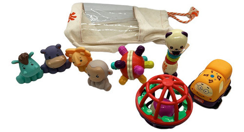 Set De Juguetes Para Bebé Sonajero Animalitos Autito Ttc 0