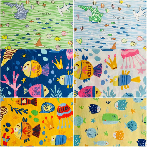 Tela De Algodón Ocean Para Bebé Varón, 42 Piezas, 13x13cm 1