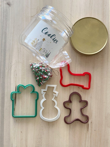 Cortante Galletitas Navidad Cookie Navideñasx4+granas+frasco 0
