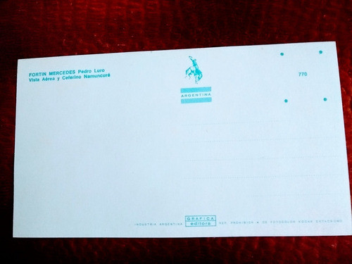 Postal 1975 Fortin Mercedes Pedro Luro Ceferino Namuncurá 1