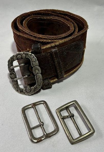 Antiguo Cinturon Gaucho Con Hebilla Eberle Corneta Y Otras 2 0