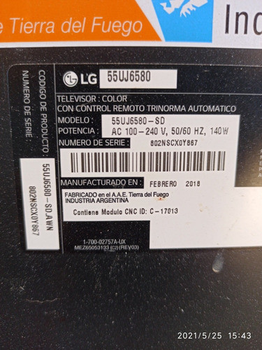 Parlantes Internos Lg55 Modelo Uj6580 1