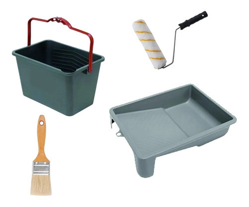 Pack Pintor Cubeta Balde + Bandeja + Rodillo + Pincel - Aym 0