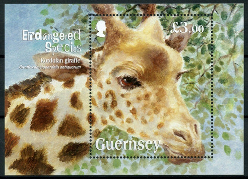 2020 Fauna En Peligro- Jirafa- Guernsey (bloque) Mint 0