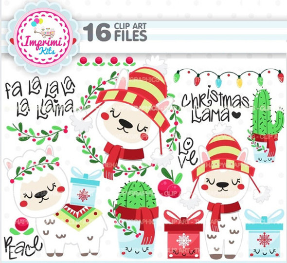 Kit Cliparts Llamas Navidad Imagenes Png Navideños #n109 0