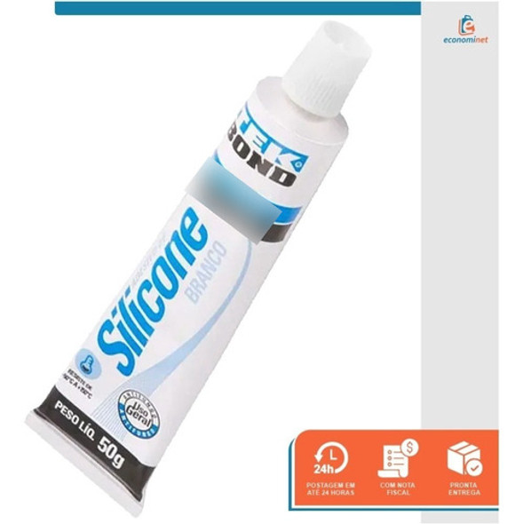 Kit12 Silicone Acético Blister Branco Construção 50g Tekbond 1