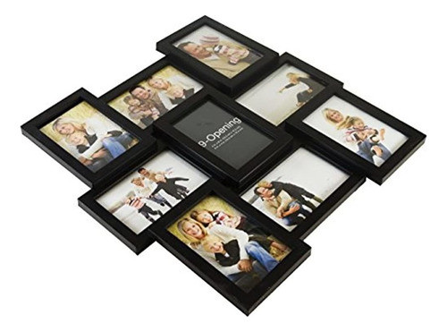 Melannco 9-opening Puzzle Collage Picture Frame, Negro 1