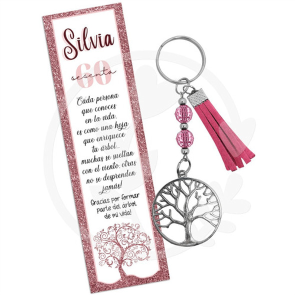 Souvenirs Llavero Arbol De La Vida + Fleco + Tarjetita X25 0
