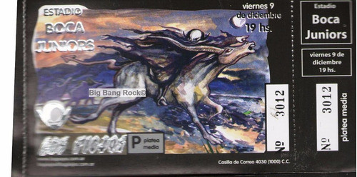Entrada Los Piojos Boca Juniors 2005 ( Eshop Big Bang Rock ) 0