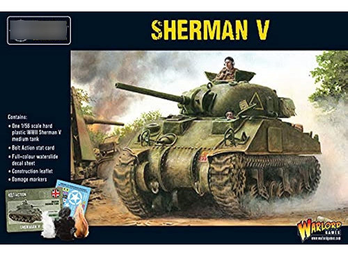 Bolt Action Sherman V Tank 1:56 Wwii Military Wargaming Plas 0