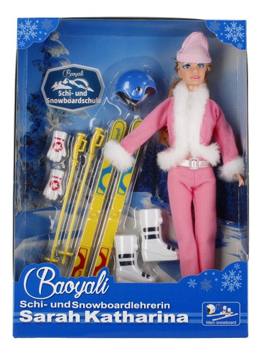 Muñeca Flaca Skí Snowboard Articulada Barbiee Juguete Niñas 0