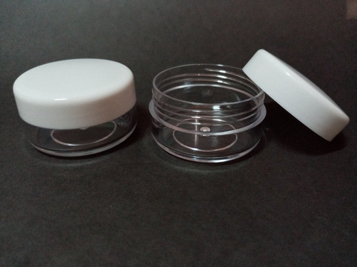 Pote 10g En Acrílico Transparente Con Tapa Blanca (20 Unid) 1