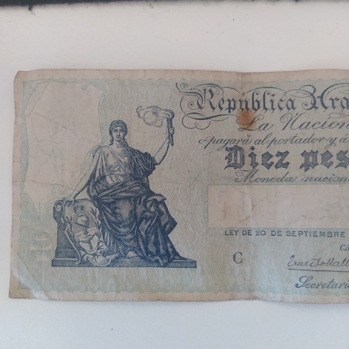 Billete Argentina 10 Pesos Caja De Conversión Bott 1633 #3 1