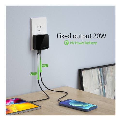 Nekmit Cargador Usb C, Cargador De Pared De 4 Puertos Plano 1