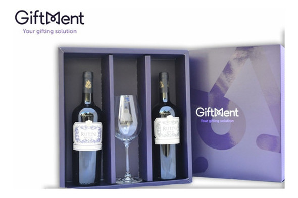 Caja De Vinos  Rutini Tinto Con Copa Regalo 0 Caja De Vinos  Rutini Tinto Con Copa Regalo 0