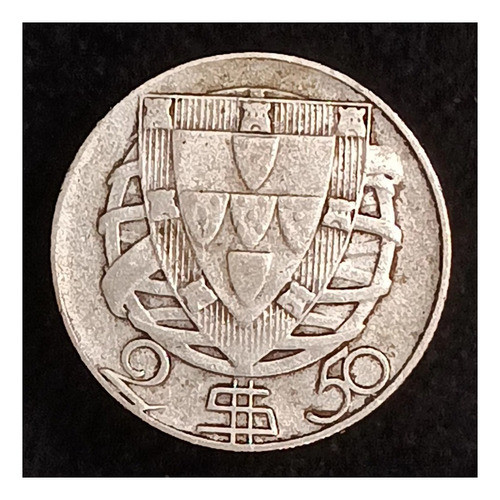 Portugal 2,50 Escudos 1947 Plata Mb Km 580 1