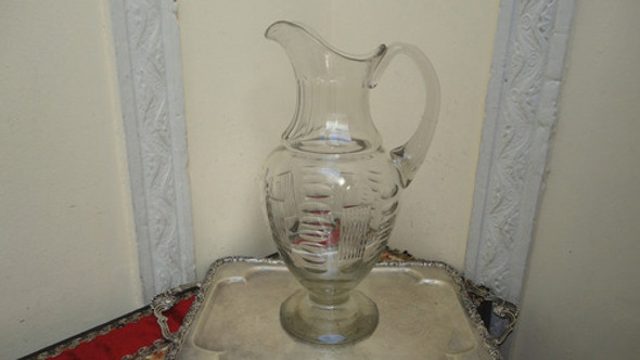 Gran Jarra De Cristal Tallada Antigua Servir O Decorar Veala 0