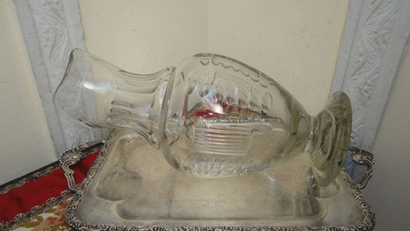 Gran Jarra De Cristal Tallada Antigua Servir O Decorar Veala 1