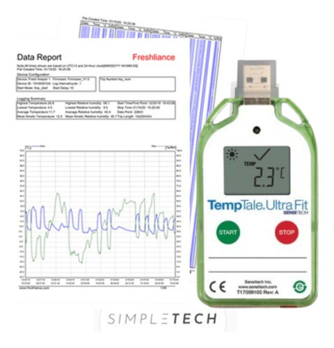 Datalogger Termografo Temperatura Descartable Display Usb 1