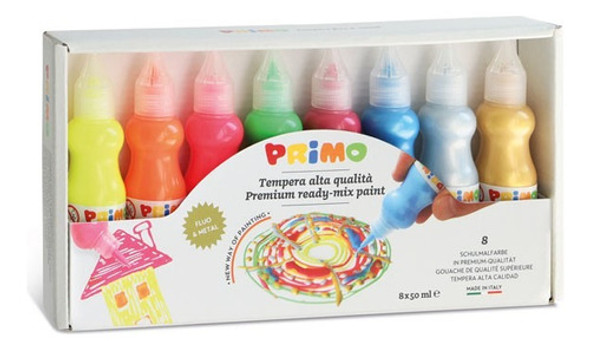Tempera En Pomo Primo Set X8 Serviciopapelero 0