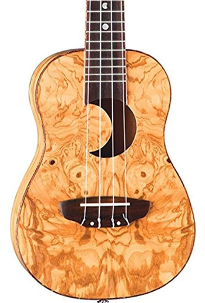 Ukulele De Concierto Luna Crescent Olive Ash Burl, Satin Nat 0