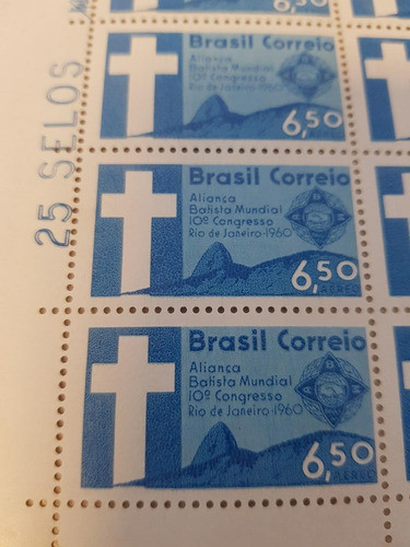 Brasil - Folha Completa Com 25 Selos Aéreo Aliança Batista M 1