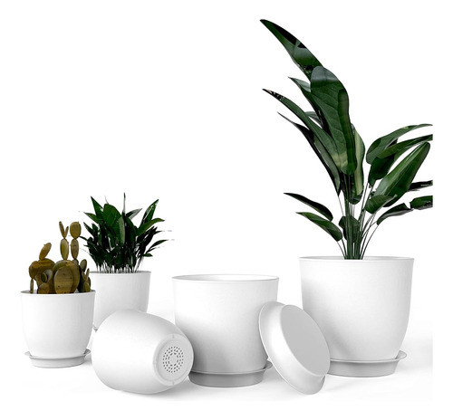 Ipower Plastic Planter Pots 5 Pcs Set 4.5-7.1 Pulgadas Plant 0