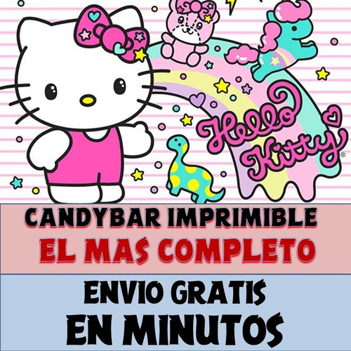 Kit Imprimible Candy Bar Hello Kitty El Mas Completo 0