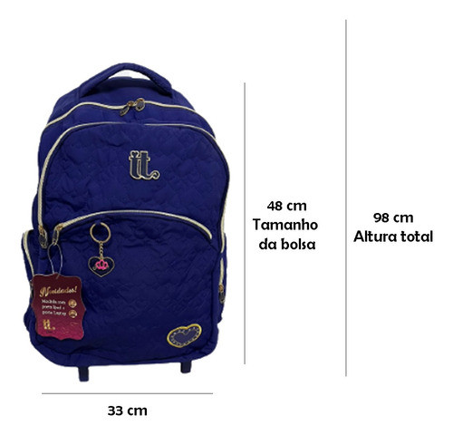 Mochila Rodinha Resistente Poliéster Clio It Style - Violeta 1