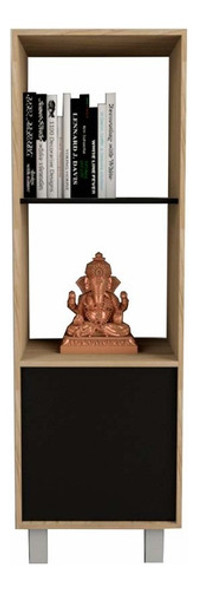 Columna Organizador 140cm 1 Puerta 2 Estantes Olmo Negro 0