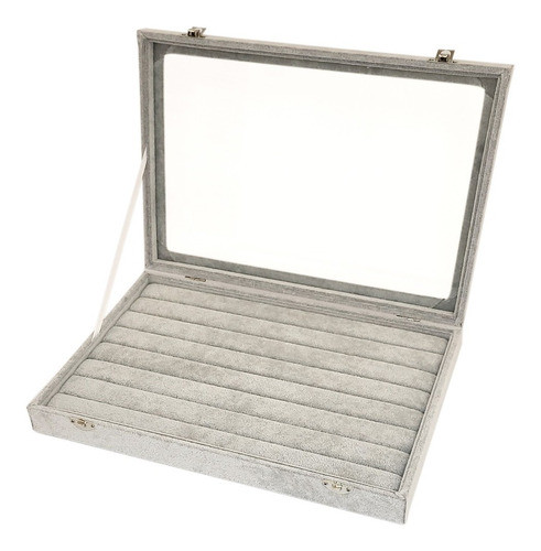 Estuche Caja Porta Anillos Con Tapa Exhibidor Terciopelo 0