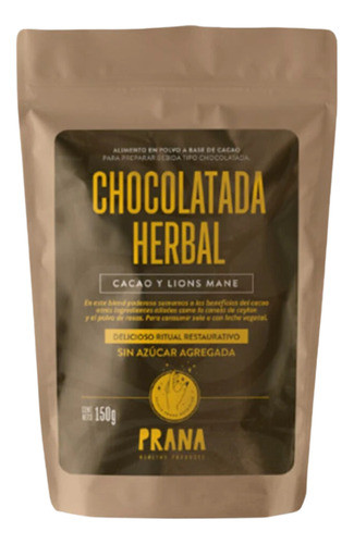 Chocolatada Herbal Con Melena De Leon Prana Sin Azucar 150g 0