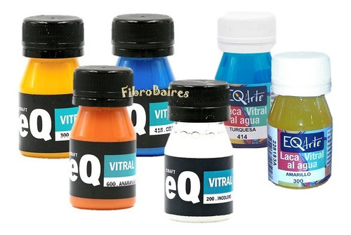 5 Lacas Vitral Al Agua Eq Arte X 37cc 0
