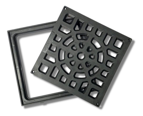 Rejilla Desague Reforzada Plástico Pvc 25x25 Cm Piso Negra 0